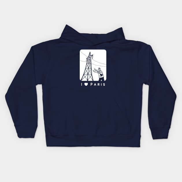 Fun with popular towers. For tourists in Paris and Pisa Kids Hoodie by croquis design